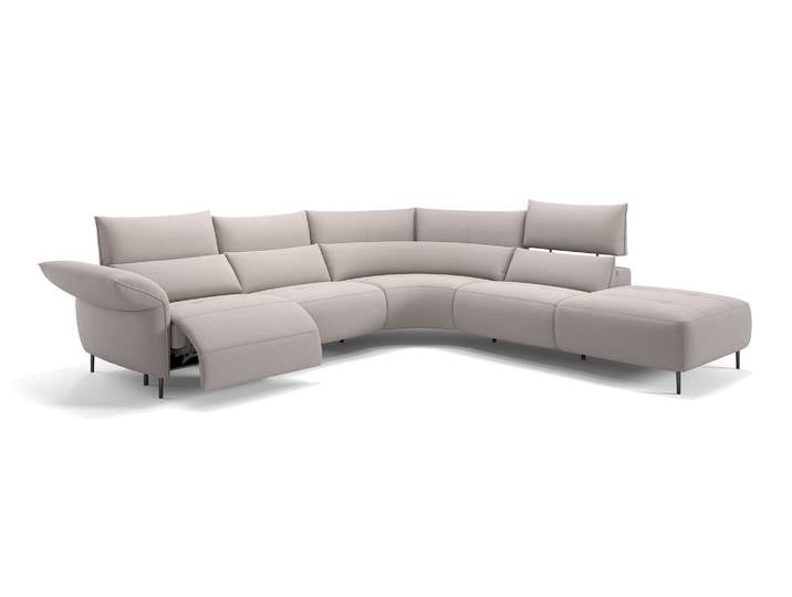 Stoff Wohnlandschaft BOSA L-Form Herz-Waage-Funktion XXL Sofa