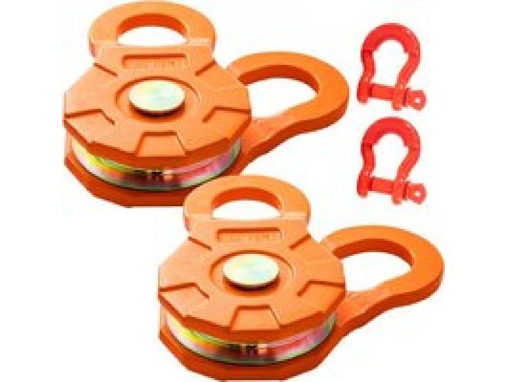 VEVOR Snatch Block, 11T/11,3 kg Arbeitslastbegrenzung, robuste Seilwinde Riemenscheibe für 14 mm synthetisches Seil oder weiche Bügel, Off-Road Recovery Zubehör für Traktor, LKW, ATV & UTV, 2 Packunge