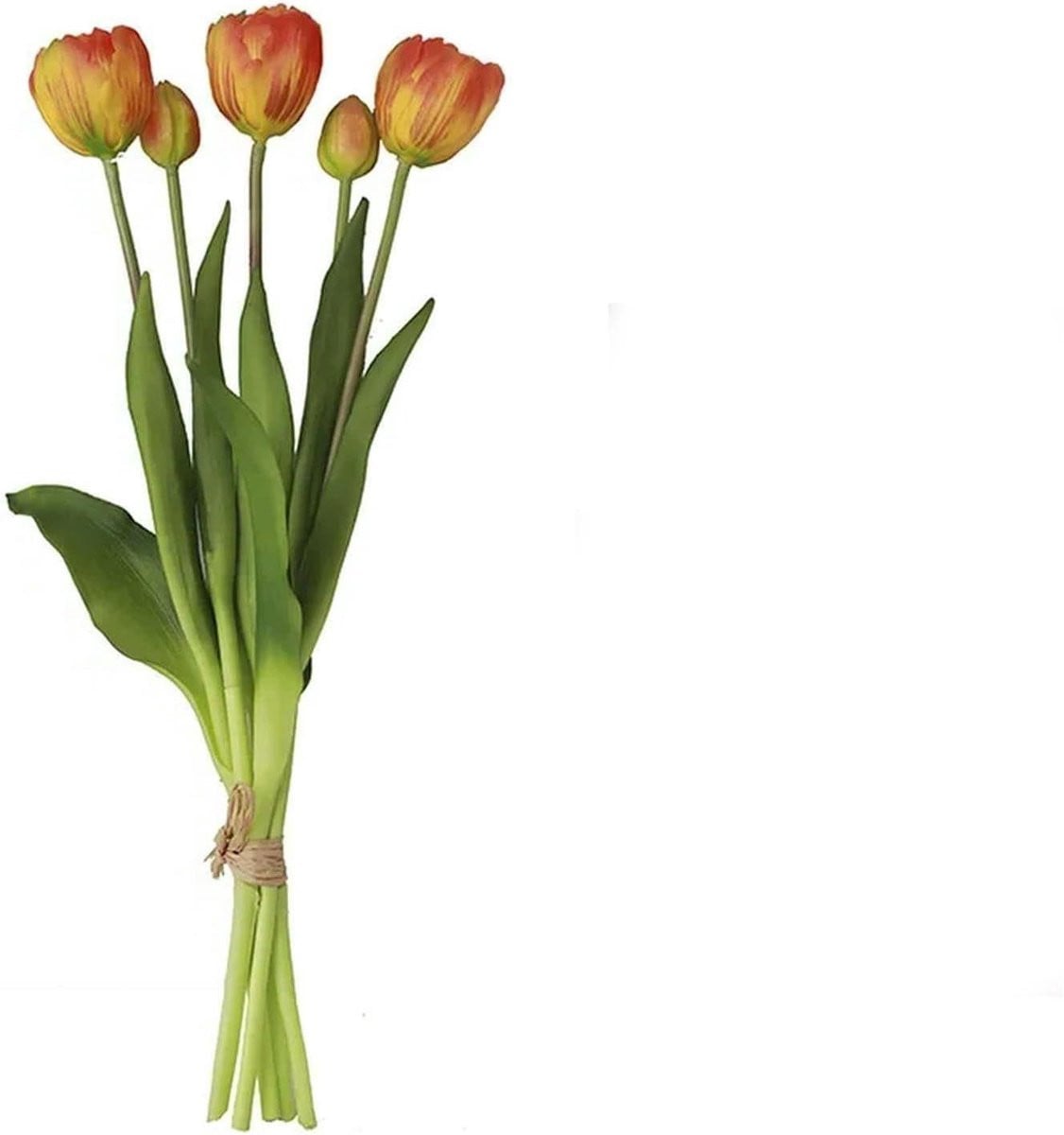 Oranje Kunsttulpen Boeket van Real Touch Latex voor Woondecoratie - 39 cm