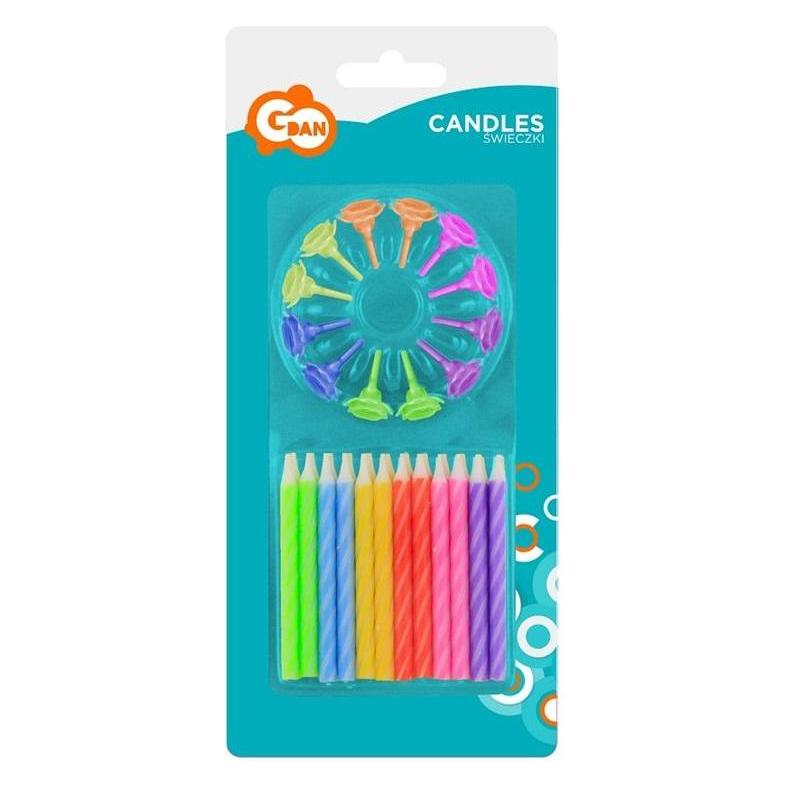GoDan Spiral-Geburtstagskerzen MIX 6cm 12 Stk (24 Stk.) (41308546)