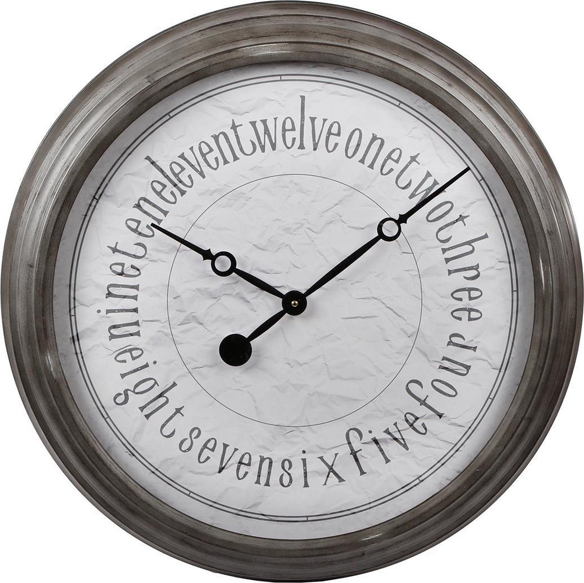 Gifts Amsterdam Wandklok met geschreven letters, Metaal, H x B x D: 61 x 61 x 7 cm