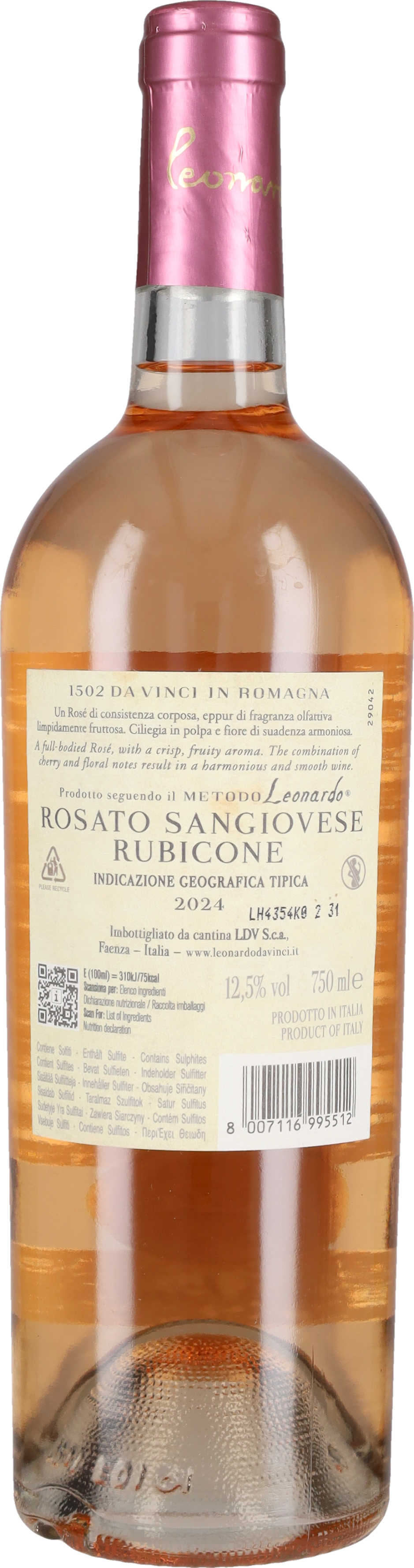 Leonardo Da Vinci Sangiovese Rubicone Rosato 'Portocanale di Cesenatico' Leonardo da Vin