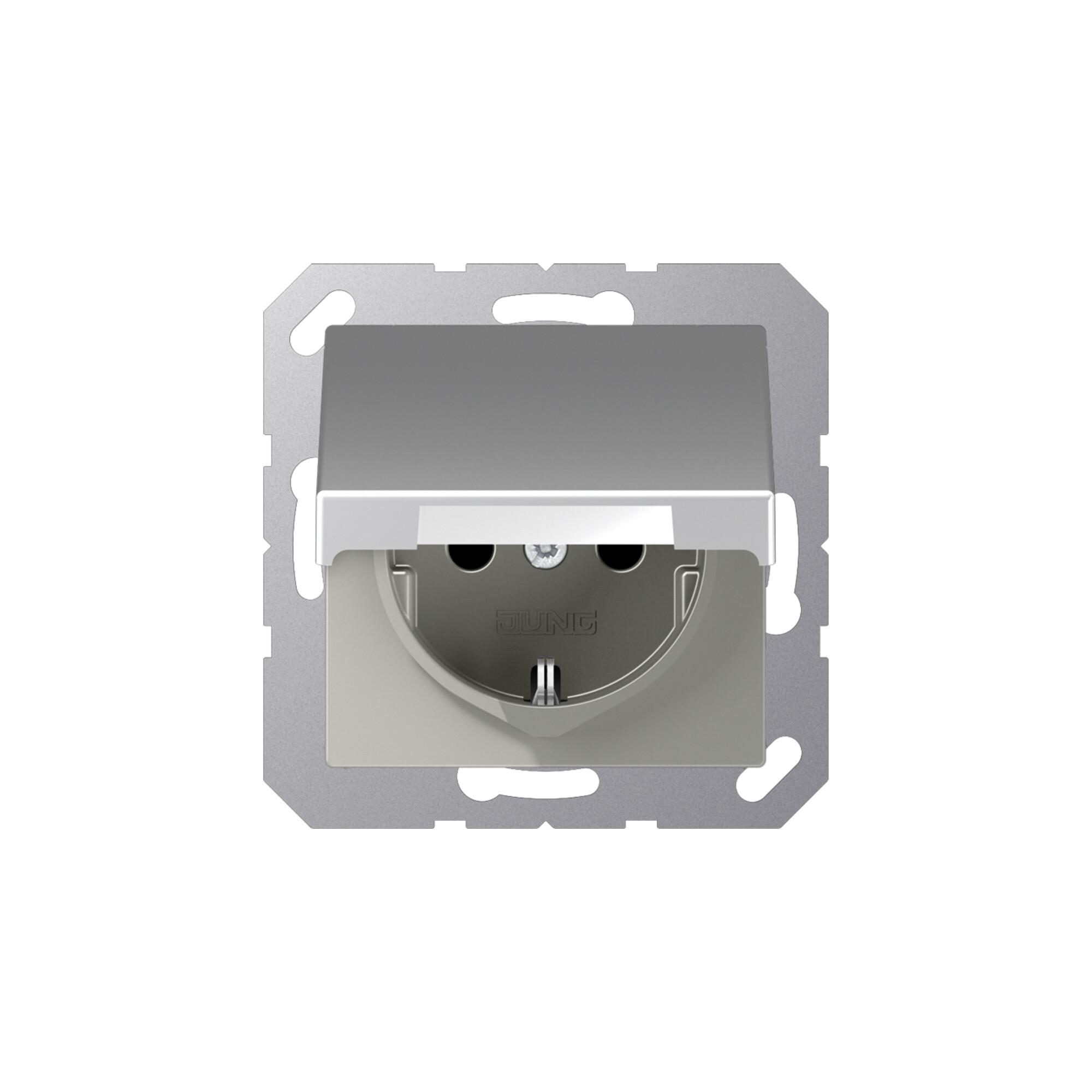 Jung SCHUKO-Steckdose 16 A 250V m.Klappdeckel bruchs A 1520 BF KL AL (A1520BFKLAL)