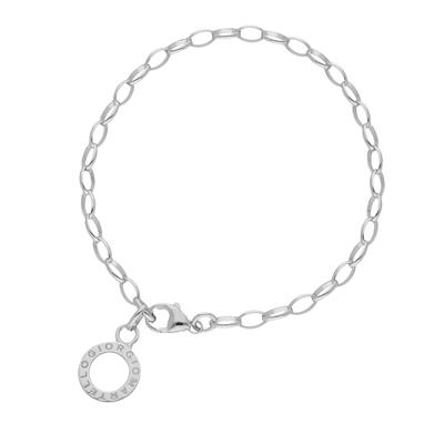 Charm-Armband "mit Schriftzug zum Einhängen von Charms, Silber 925" Gr. 19, silber, GIORGIO MARTELLO MILANO, Armbänder, Damen, 19cm, Silber 925 (Sterlingsilber), Charm-Armband