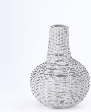 BIDK Home Iron Vase White Round