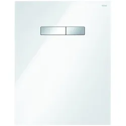 TECElux-Betätigungsplatte mit manueller Betätigung, Tasten chrom glänzend, 9650001, Ausführung: Glas weiß, Tasten Chrom glänzend