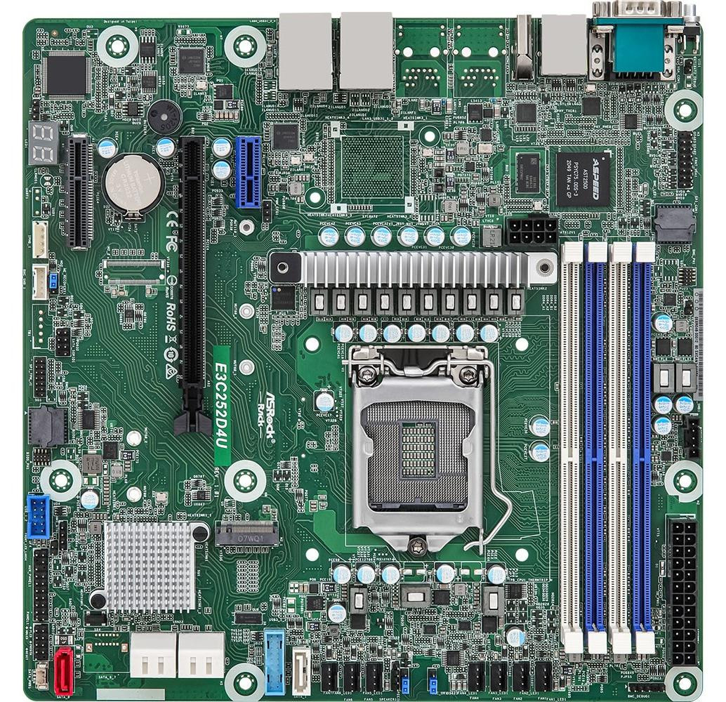 ASRock Rack E3C252D4U micro ATX moederbord