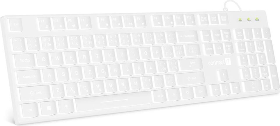 Connect IT CKB-5052-CS USB Membraan Toetsenbord Wit, Volledig formaat