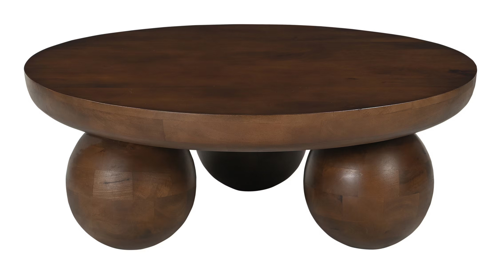 Artistiq Living Ambur Ronde Salontafel van Mangohout, Bruin, Diameter: 90 cm, Hoogte: 30 cm