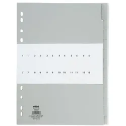 OTTO Office Kunststoffregister 12-tlg. grau, 22.5x29.7 cm