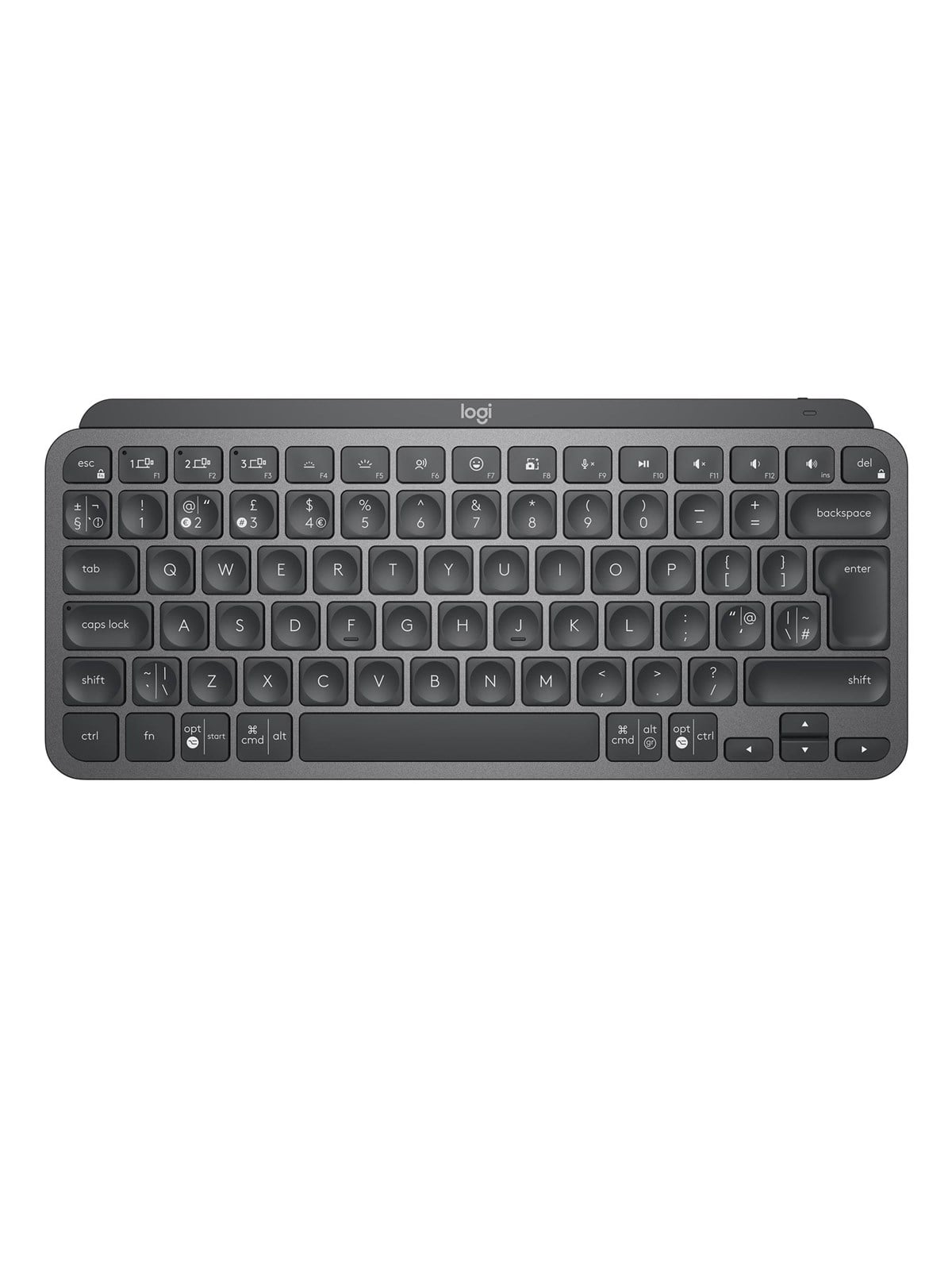 Logitech MX Keys Mini Minimalist Wireless Illuminated Keyboard - Graphite - UK - Tastatur - Englisch (UK) - Schwarz