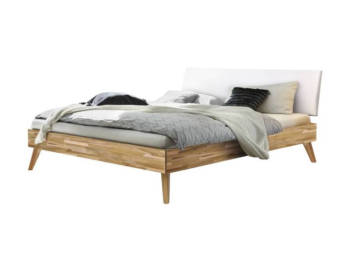 Massivholzbett, Kernbuche, Braun, 146×216 cm, Kopfteil, Modern, Hasena