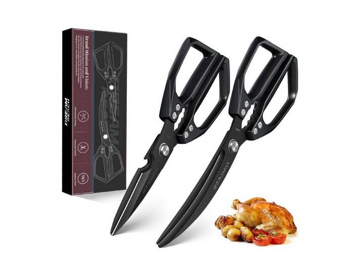 LuxusKollektion Scheren-Set Küchenschere Set Schwarz 2-teilig