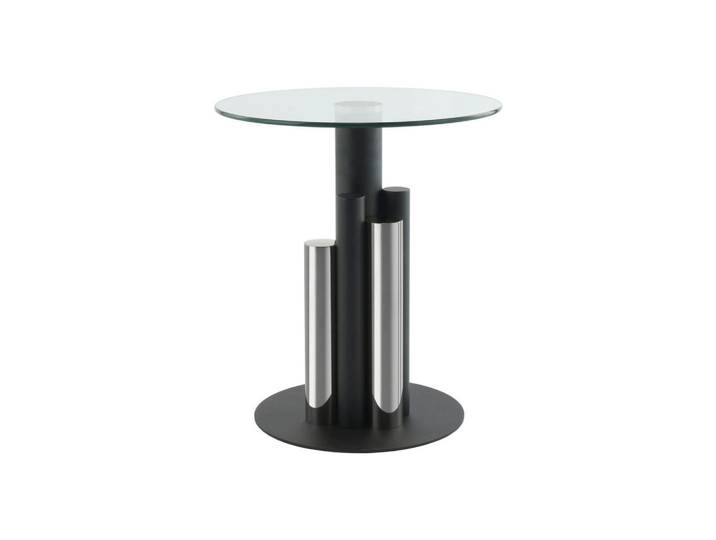 Kayoom Beistelltisch, Silber, Metall, Glas, rund, 46x52x46 cm, einfacher Aufbau, Wohnzimmer, Wohnzimmertische, Beistelltische, Beistelltische Metall