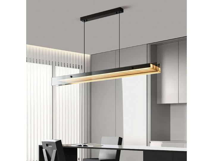 Restaurant suspension Table à manger cuisine île Style barre d'éclairage lumière LED bande linéaire lumière moderne suspension en verre