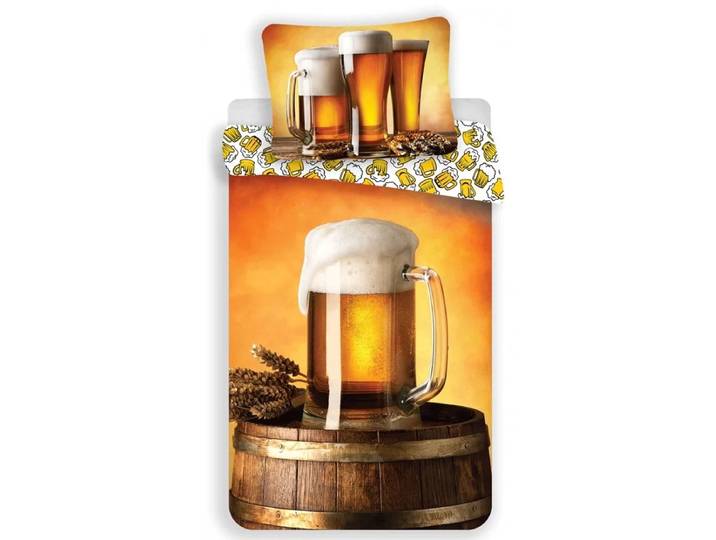 Bier Dekbedovertrek Pul - Eenpersoons - 140 x 200 / 70 x 90 cm - Katoen