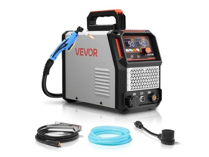 VEVOR Découpeur Plasma\, 50 A\, Machine de Découpe Plasma 220 V avec Fonction 2T/4T\, Onduleur IGBT\, Affichage Numérique\, Commande Intelligente\, Temps PT/PA Réglable pour Réparation à Domicile\, Atelier