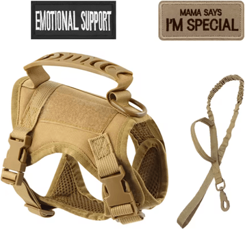 Inspire Picks TrailGuar Tactical Cat Harness & Leash Vest Set For Outdoor Adventures brown