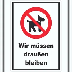 HB-Druck Wir müssen draußen bleiben Aufkleber A9 (37x52mm)