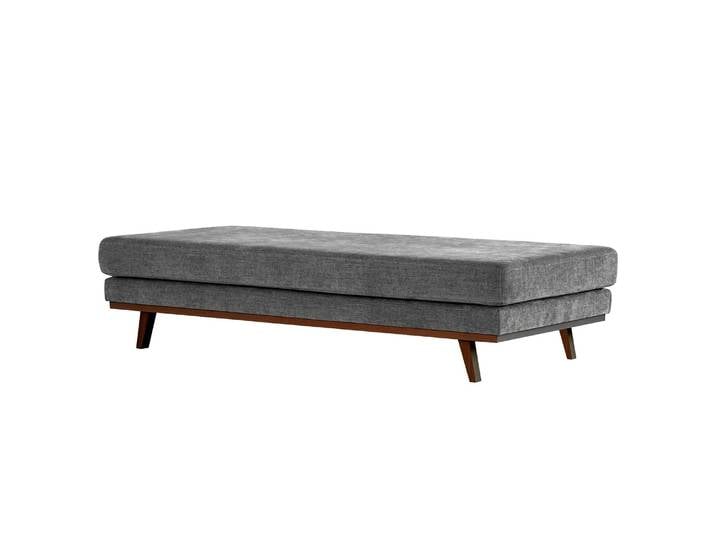 Banc capitonné 180 x 43 x 81cm Gris/Gris foncé Hêtre foncé Tissu Cieli: Gris foncé