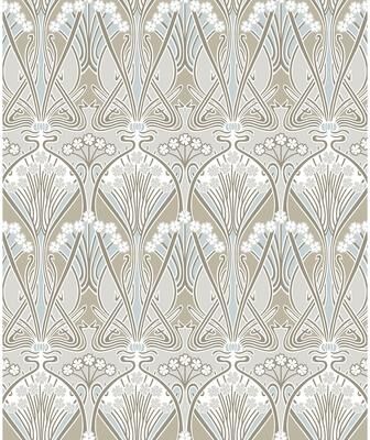 Seabrook Designs Dragonfly Damask Nonwoven Unpasted Wallpaper