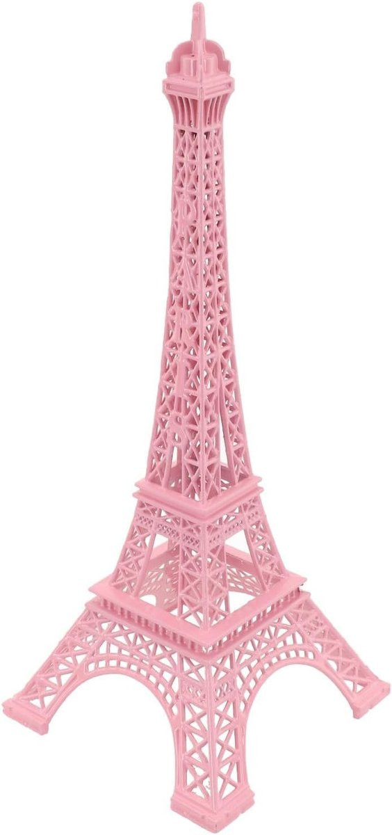 Eiffeltoren Decoratie Stad Beeldje Roze Hoogte: 18 cm