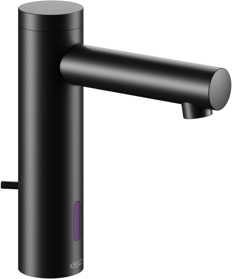 Keuco Ixmo Elektronik-Waschtischmischer 59511371100 schwarz matt, Batteriebetrieb, Ausladung 124mm