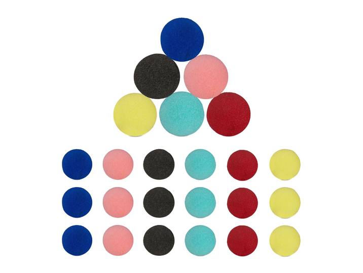 Clownsnase 24er-Set Blau-Gelb-Rot