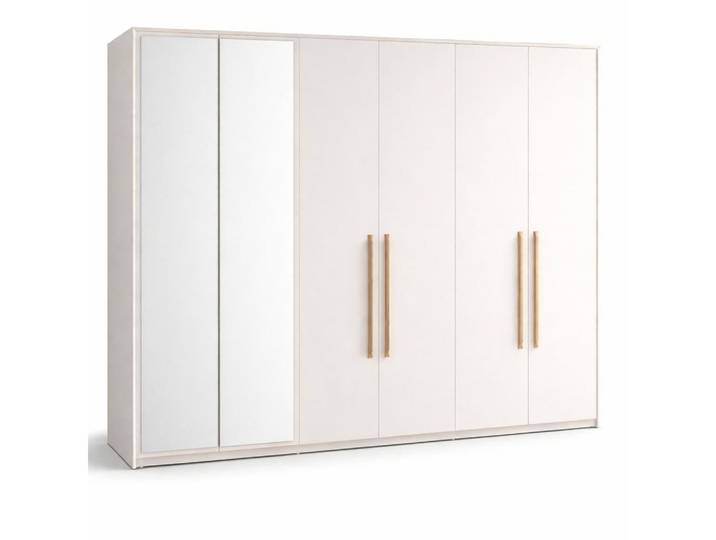 Xlmoebel Kleiderschrank Moderner weißer Holzschrank mit Spiegel für das Schlafzimmer (Kleiderschrank, 1-St., Kleiderschrank) Made in Europa
