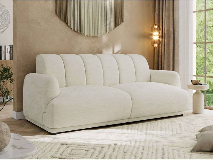 MKS MÖBEL Sofa GERRA, Polstersofa 3-Sitzer, feststehend, HR-Schaum Rückenlehne, Wellenfedern, modernes Design