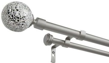 ATI Home Mosaic Double Curtain Rod and Finial Set