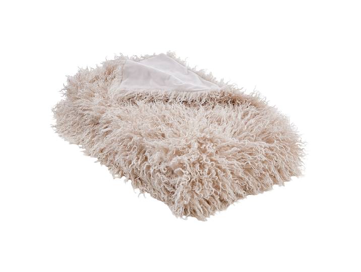 Decke 150 x 2 x 200cm Beige/Creme Polyester