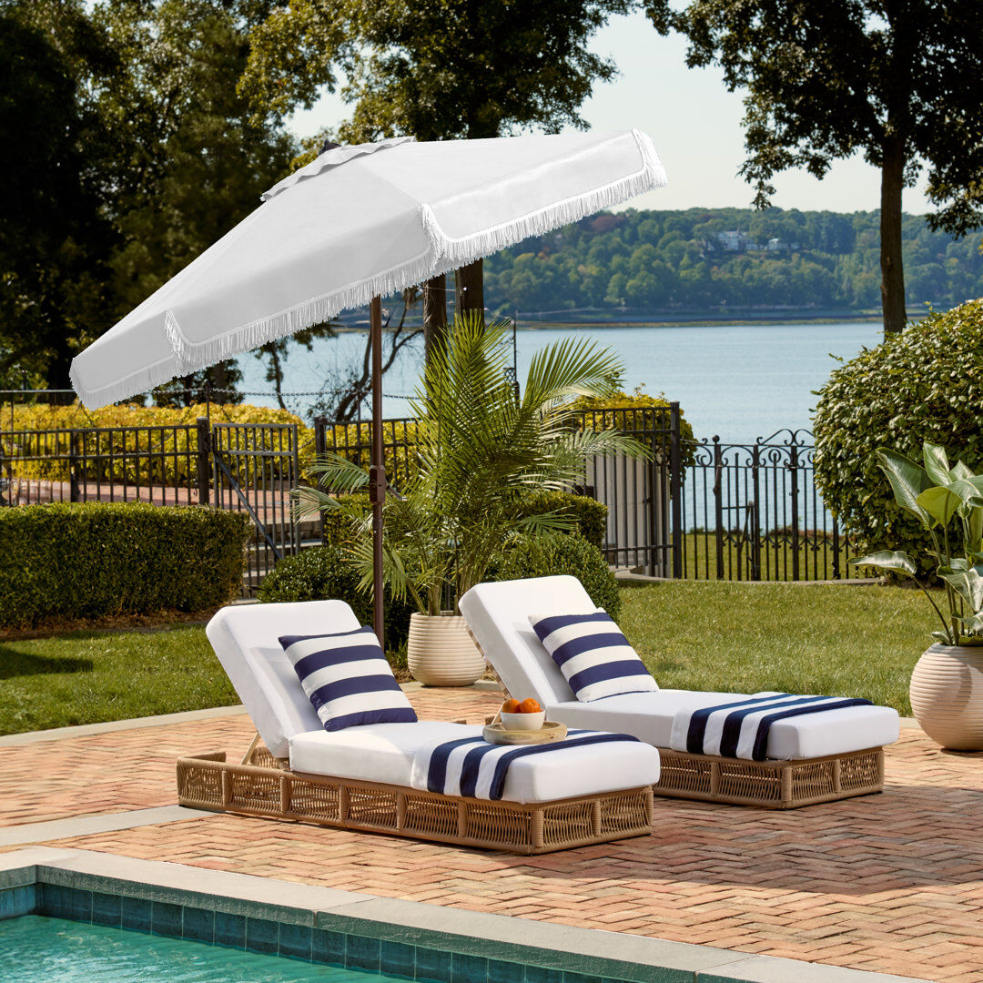 Blue Elephant Outdoor Argentina Beach Parasol White 251cm H X 256cm W X 256cm D