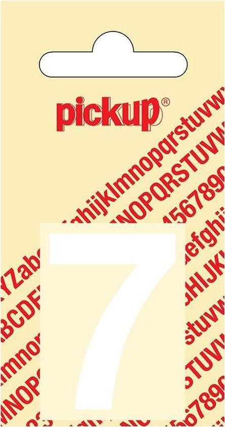 Pickup Plakcijfer Helvetica 7, witte sticker, 40 mm