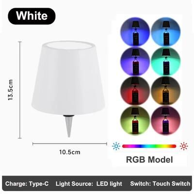 Inspired Finds Wireless LED Bottle Lamp Touch Control Rechargeable Table Light For Wine Bottles frost Spike Rgb