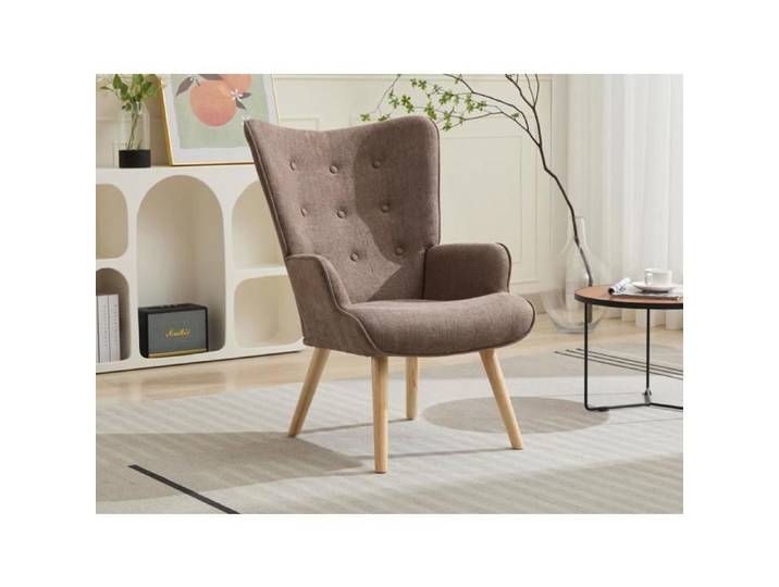 Fauteuil en tissu taupe VATELY