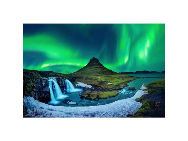 Leinwandbild 120/80 cm rechteckig Blau, Grün Landschaft und Natur