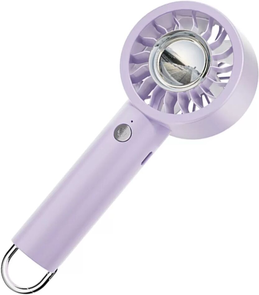 INF Ventilateur de poche aromathérapie - Portable avec LED, support magnétique pour parfum, crochet métal, rechargeable USB-C Violet