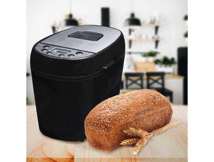 Brotbackmaschine mit LCD-Display, Brotbackautomat, 730-870 Watt