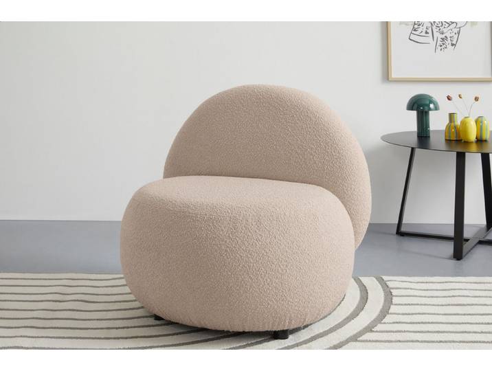s.Oliver Sessel Bennid, moderner Designsessel mit Lederriemen, softes Design, hochwertig, zum Wohlfühlen in Luxus-Microfaser/Struktur oder in Bouclé