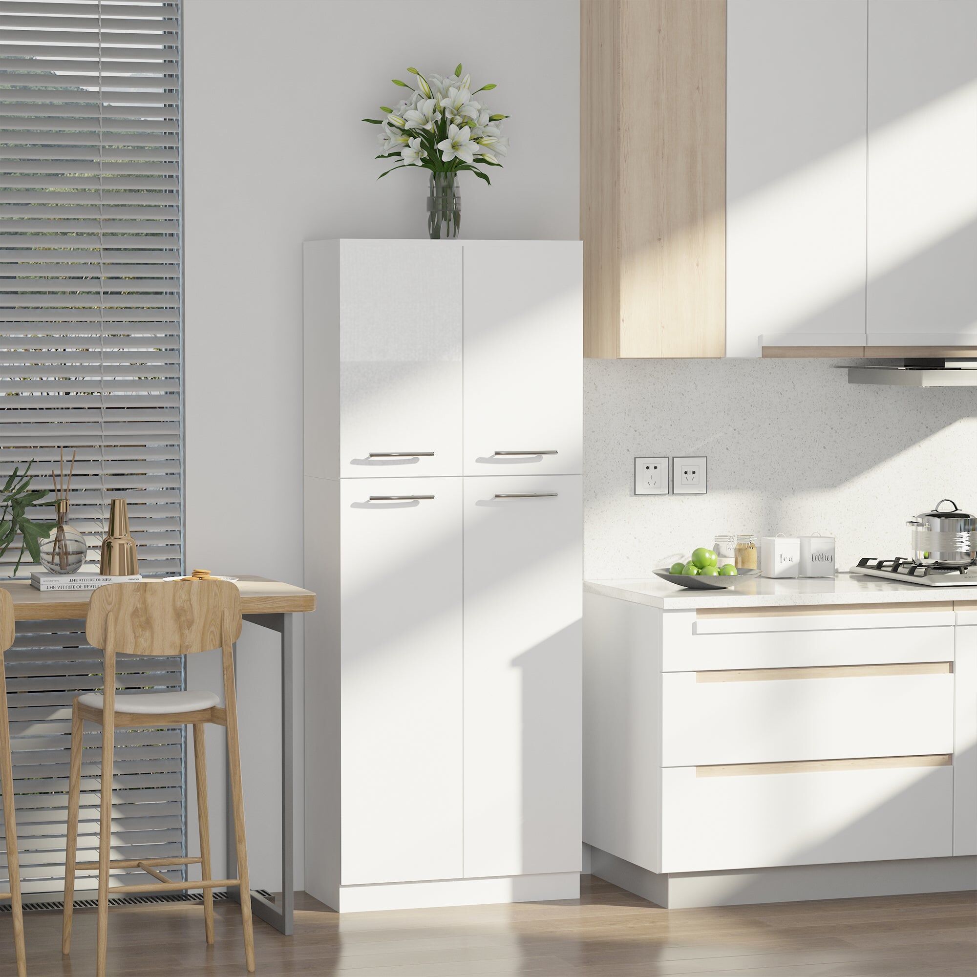 giordanoshop Mobile Dispensa Multiuso 59x31x155 cm in Legno Truciolare Bianco...