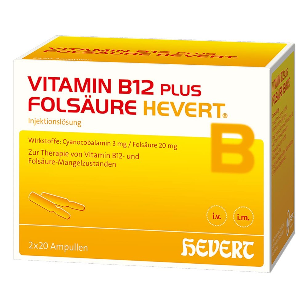 Hevert-Arzneimittel GmbH & Co. KG Vitamin B12 plus Folsäure Hevert Ampullen-Paare 02840425