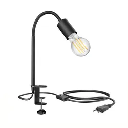 ledscom.de Klemmleuchte LELE mit Schwanenhals, schwarz + E27 LED Lampe 1005lm, Smart Home, warmweiß - kaltweiß