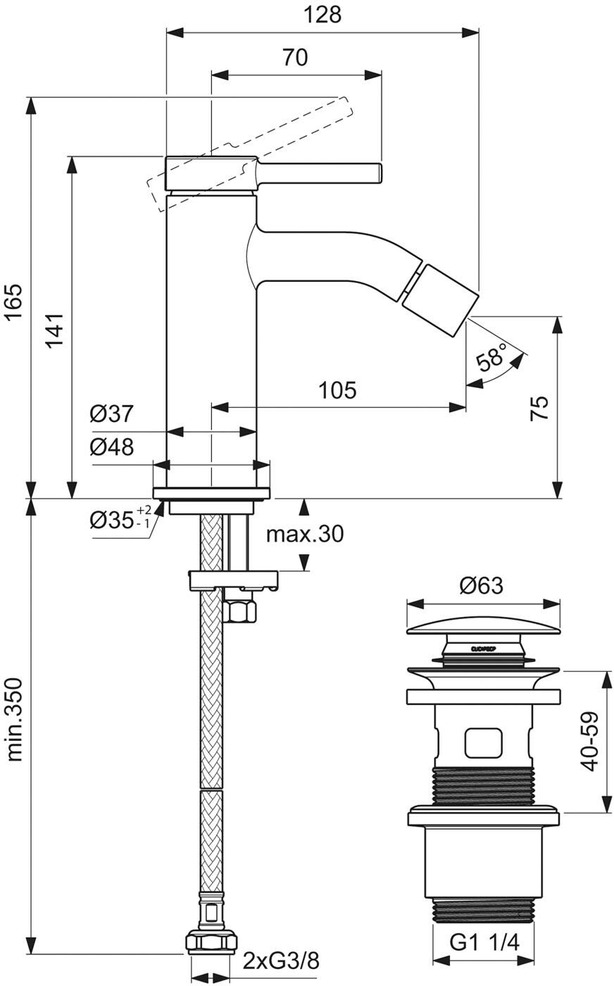 Ideal Standard Nuovo Bidetarmatur