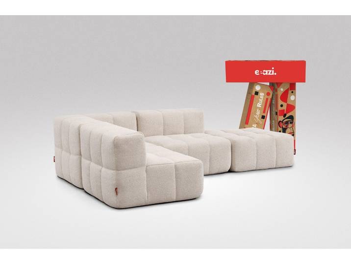 4-tlg. Modulsofa Beige – 1 Eckteil, 2 Mittelteile, 1 Hocker