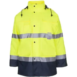 Warnschutz Winter-Parka 2in1 "KONTRAST" - 7XL - gelb/marine
