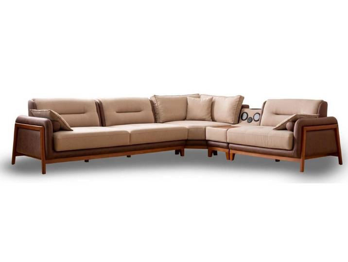 Xlmoebel Ecksofa Beige L-Form Sofa mit hochwertiger Verarbeitung und modernem Design, Ecksofa L-Form, Hergestellt in Europa
