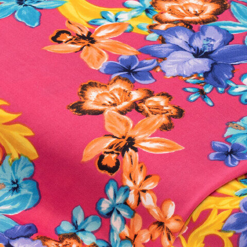 Elastik-Jersey "Blumen", pink-color
