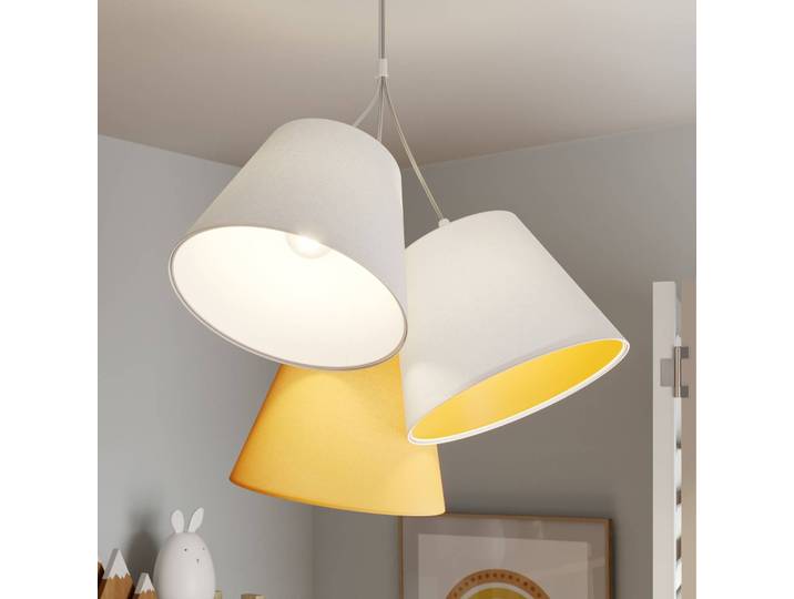 Hängelampe Zsofia Maco Design, dimmbar, weiß / opal, für Wohn- / Esszimmer, Textil / Stoff / Seide, Junges Wohnen, Pendelleuchte