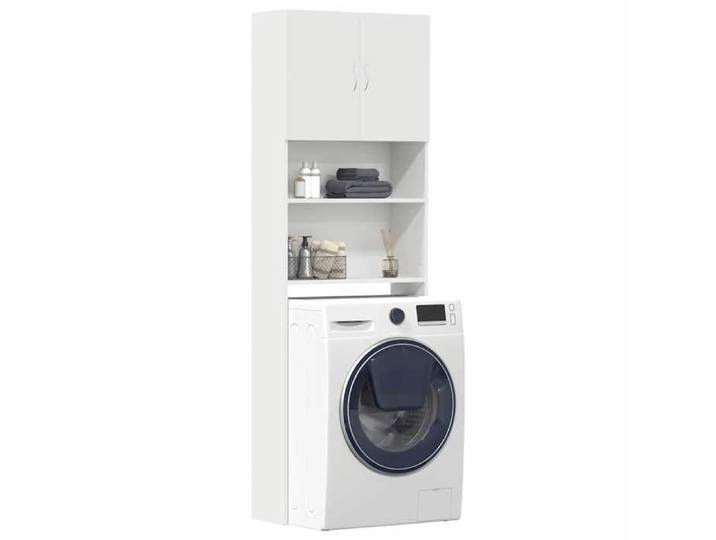 SALE 2026  Armoire pour machine à laver Blanc - Meuble de machine à laver blanc bois d'ingénierie 4307691085183